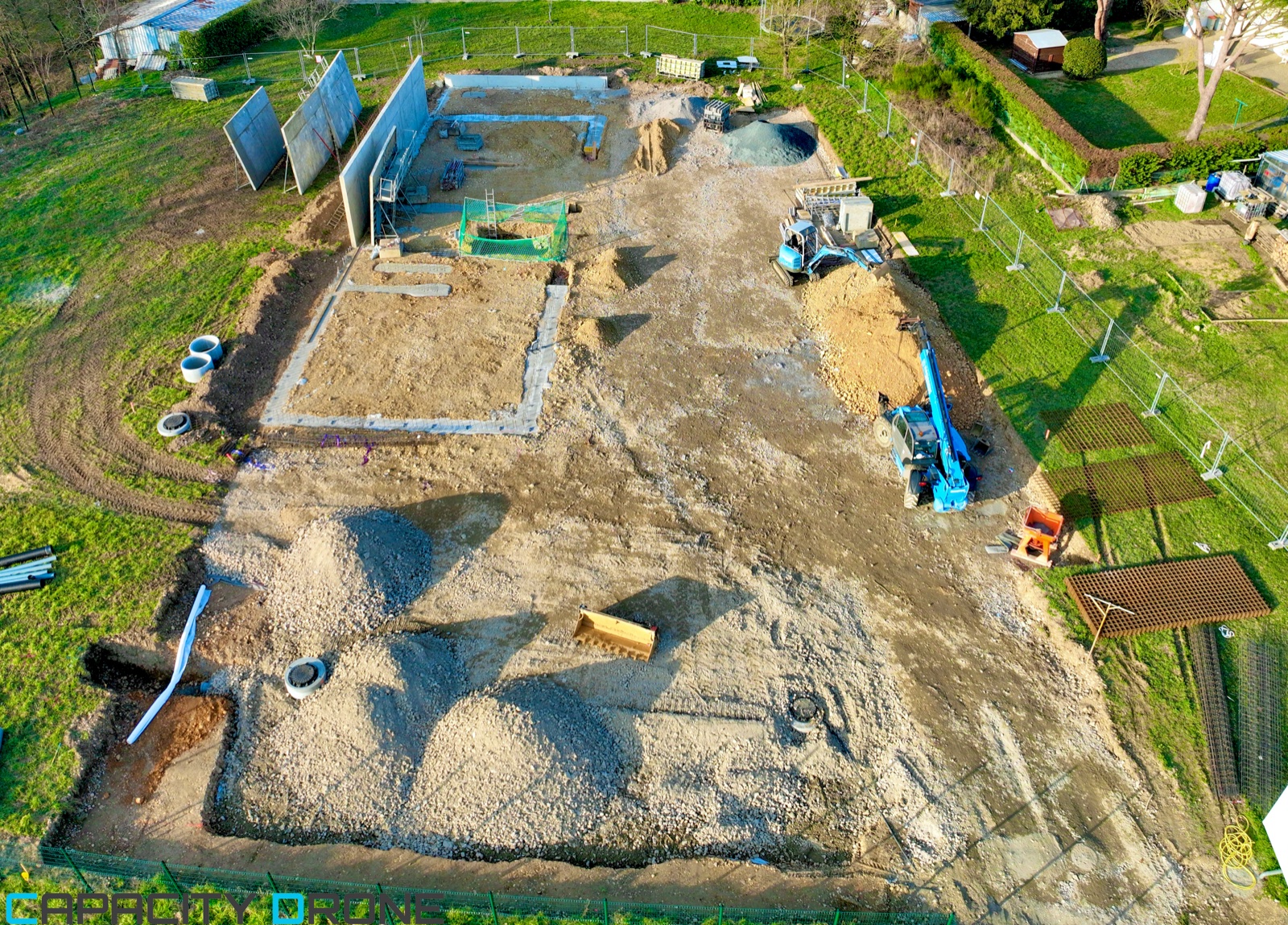 Vue aérienne chantier drone